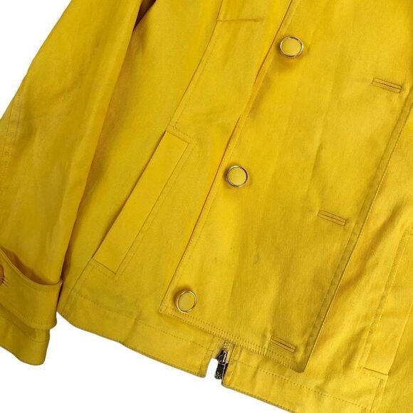 RARE Canary Yellow Tory Burch Trent Jacket Size 8 - Picture 11 of 16